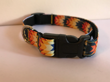 Load image into Gallery viewer, 5/8 inch Medium Orange, Yellow, Blue Aztec Dog Collar