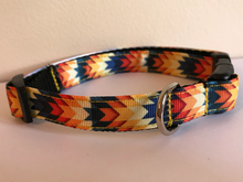 Load image into Gallery viewer, 5/8 inch Medium Orange, Yellow, Blue Aztec Dog Collar