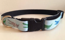 Load image into Gallery viewer, 5/8 inch Green and Blue Alligator Medium Dog Collar