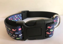 Load image into Gallery viewer, 1 inch Preppy Colorful Nautical Whales Large Dog Collar