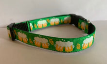Load image into Gallery viewer, 5/8 inch Green Cheers Beer Mug Medium Dog Collar