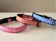 Load image into Gallery viewer, Chevron Cat Collar in Blue, Orange, Pink, Green, or Black