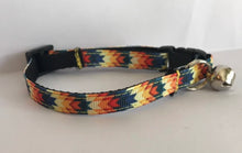 Load image into Gallery viewer, Yellow, Blue and Orange Southwestern Aztec Cat Collar