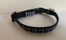 Load image into Gallery viewer, Black and White Plaid Cat Collar with Breakaway Safety Buckle