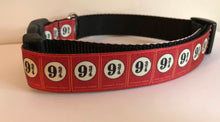 Load image into Gallery viewer, Platform 9 3/4 Potter Inspired Red 1 inch Large Dog Collar