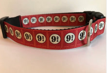 Load image into Gallery viewer, Platform 9 3/4 Potter Inspired Red 1 inch Large Dog Collar