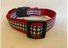Load image into Gallery viewer, 1 inch Alabama Football Red and Houndstooth Large Dog Collar