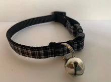Load image into Gallery viewer, Black and White Plaid Cat Collar with Breakaway Safety Buckle