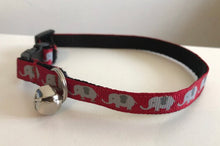 Load image into Gallery viewer, Crimson with Gray Elephants Alabama Football Collar in 1 inch, 5/8 inch, 1/2 inch or Cat size