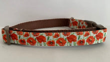 Load image into Gallery viewer, Red Poppy Flowers Summer Spring 5/8 inch Medium Dog Collar