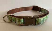 Load image into Gallery viewer, Green and Brown Cactus 5/8 inch Medium Dog Collar