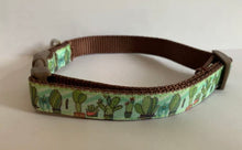 Load image into Gallery viewer, Green and Brown Cactus 5/8 inch Medium Dog Collar