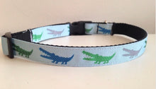 Load image into Gallery viewer, 5/8 inch Green and Blue Alligator Medium Dog Collar