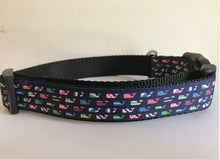 Load image into Gallery viewer, 1 inch Preppy Colorful Nautical Whales Large Dog Collar