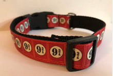 Load image into Gallery viewer, Platform 9 3/4 Potter Inspired Red 1 inch Large Dog Collar