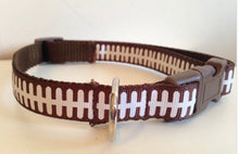 Load image into Gallery viewer, Medium 5/8 inch Brown Football Lace Collar