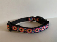 Load image into Gallery viewer, Pink with Teal and Black Aztec Pattern 1/2 Inch Dog Collar