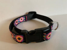 Load image into Gallery viewer, Pink with Teal and Black Aztec Pattern 1/2 Inch Dog Collar