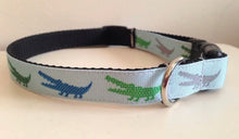 Load image into Gallery viewer, 5/8 inch Green and Blue Alligator Medium Dog Collar