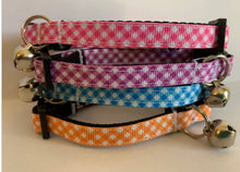 Load image into Gallery viewer, Plaid Cat Collar in Blue, Orange, Pink Or Purple