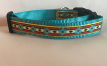 Load image into Gallery viewer, Red, Blue, Yellow and Black Aztec 1 inch Large Dog Collar