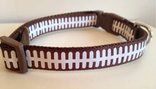Load image into Gallery viewer, Medium 5/8 inch Brown Football Lace Collar