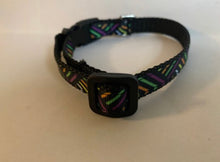 Load image into Gallery viewer, Small 1/2 Inch Orange, Green, Purple, Black Stripes Halloween Holiday Dog Collar