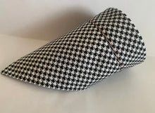 Load image into Gallery viewer, Black and White Houndstooth with Red Stitching Alabama Football Dog Collar Bandana Extra Small, Small, Medium or Large