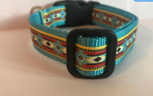 Load image into Gallery viewer, Red, Blue, Yellow and Black Aztec 1 inch Large Dog Collar