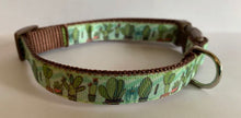 Load image into Gallery viewer, Green and Brown Cactus 5/8 inch Medium Dog Collar