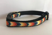 Load image into Gallery viewer, 1/2 inch Small Yellow, Blue and Orange Southwestern Aztec Dog Collar
