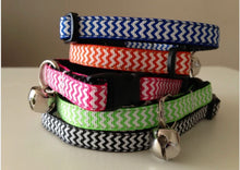 Load image into Gallery viewer, Chevron Cat Collar in Blue, Orange, Pink, Green, or Black