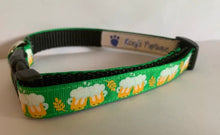 Load image into Gallery viewer, 5/8 inch Green Cheers Beer Mug Medium Dog Collar