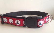 Load image into Gallery viewer, 1 inch Red with Blue Anchors Large Dog Collar