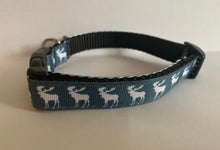 Load image into Gallery viewer, 1/2 inch Small Blue Gray Moose Outdoor Nature Dog Collar