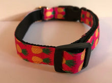Load image into Gallery viewer, 5/8 inch Pink with Yellow and Green Pineapples Medium Dog Collar
