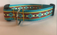 Load image into Gallery viewer, Red, Blue, Yellow and Black Aztec 1 inch Large Dog Collar