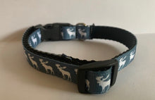 Load image into Gallery viewer, 1/2 inch Small Blue Gray Moose Outdoor Nature Dog Collar