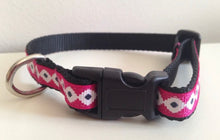 Load image into Gallery viewer, Pink with White and Black Aztec Pattern 1/2 Inch Dog Collar