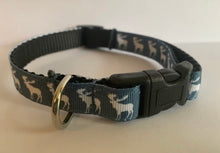 Load image into Gallery viewer, 1/2 inch Small Blue Gray Moose Outdoor Nature Dog Collar