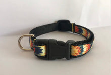 Load image into Gallery viewer, 1/2 inch Small Yellow, Blue and Orange Southwestern Aztec Dog Collar