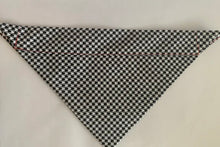 Load image into Gallery viewer, Black and White Houndstooth with Red Stitching Alabama Football Dog Collar Bandana Extra Small, Small, Medium or Large