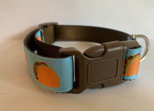 Load image into Gallery viewer, Large 1 inch Blue Taco Tuesday Dog Collar