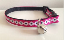 Load image into Gallery viewer, Pink black and White Aztec Cat Collar