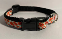 Load image into Gallery viewer, 1/2 Inch Red Poppy Floral Small Dog Collar
