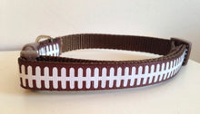 Load image into Gallery viewer, Medium 5/8 inch Brown Football Lace Collar