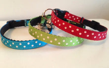 Load image into Gallery viewer, The Polka Dot Cat Collar in Red, Green, Blue, Pink, Black, Purple