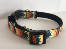 Load image into Gallery viewer, Yellow, Blue and Orange Southwestern Aztec Cat Collar