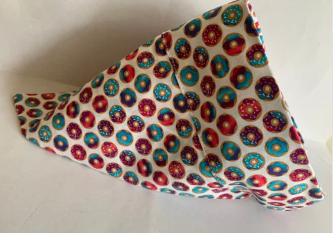 Red, Pink and Blue Sprinkle Donuts Dog Collar Bandana Extra Small, Small, Medium or Large
