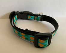 Load image into Gallery viewer, Blue with Pinapples Small 1/2 inch Dog Collar
